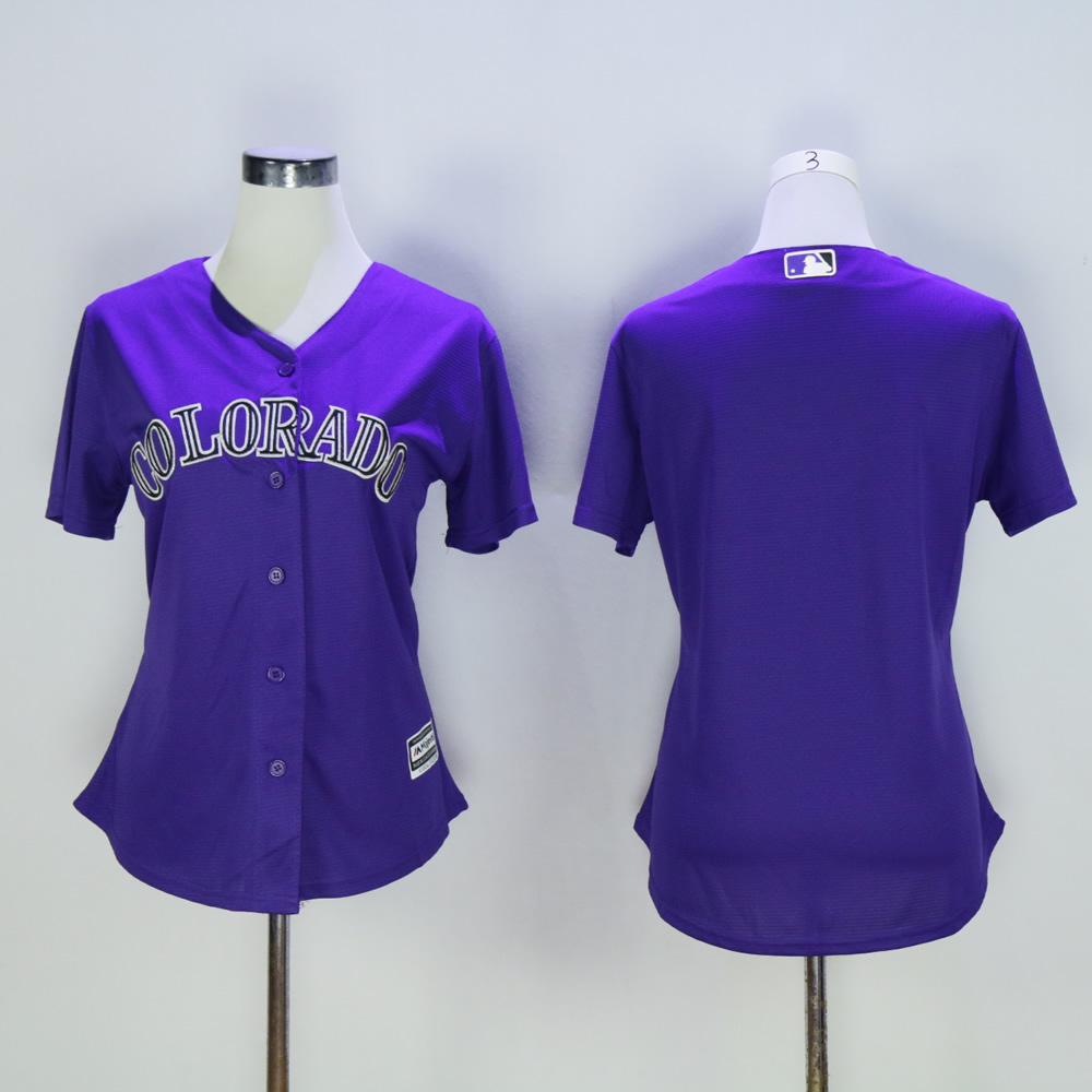 Women Colorado Rockies Blank Purple MLB Jerseys